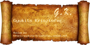 Gyukits Krisztofer névjegykártya